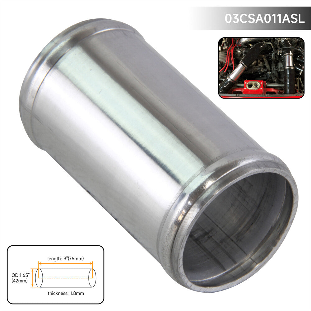 Aluminum Hose Adapter Tube Joiner Pipe Coupler Connector 42mm 1.65 Inch L=76mm