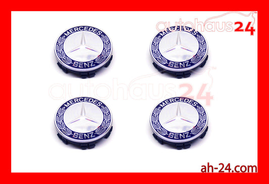 for MERCEDES center hubcaps for alloy wheels, 4-piece set.