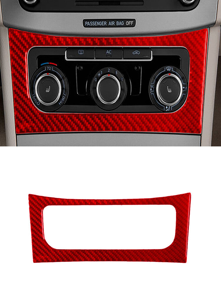 Air Conditioner Dashboard Trim Cover Carbon Fiber for VW for Passat 2006-2011 Red