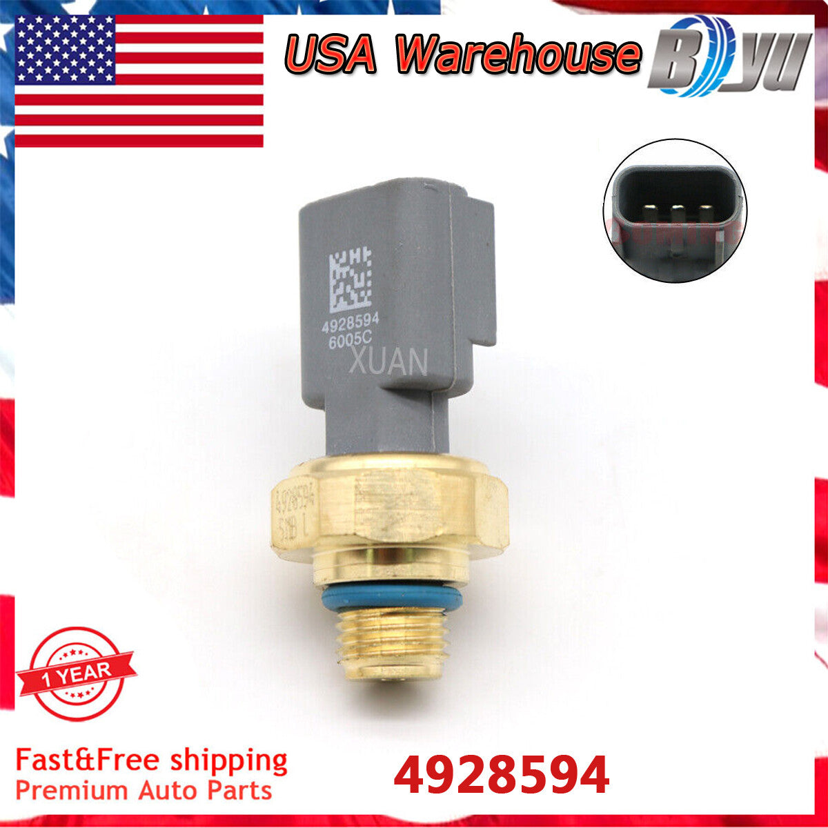 1x 4921497 For ISX ISM ISC ISB for DODGE for RAM 4928594 Pressure Sensor New