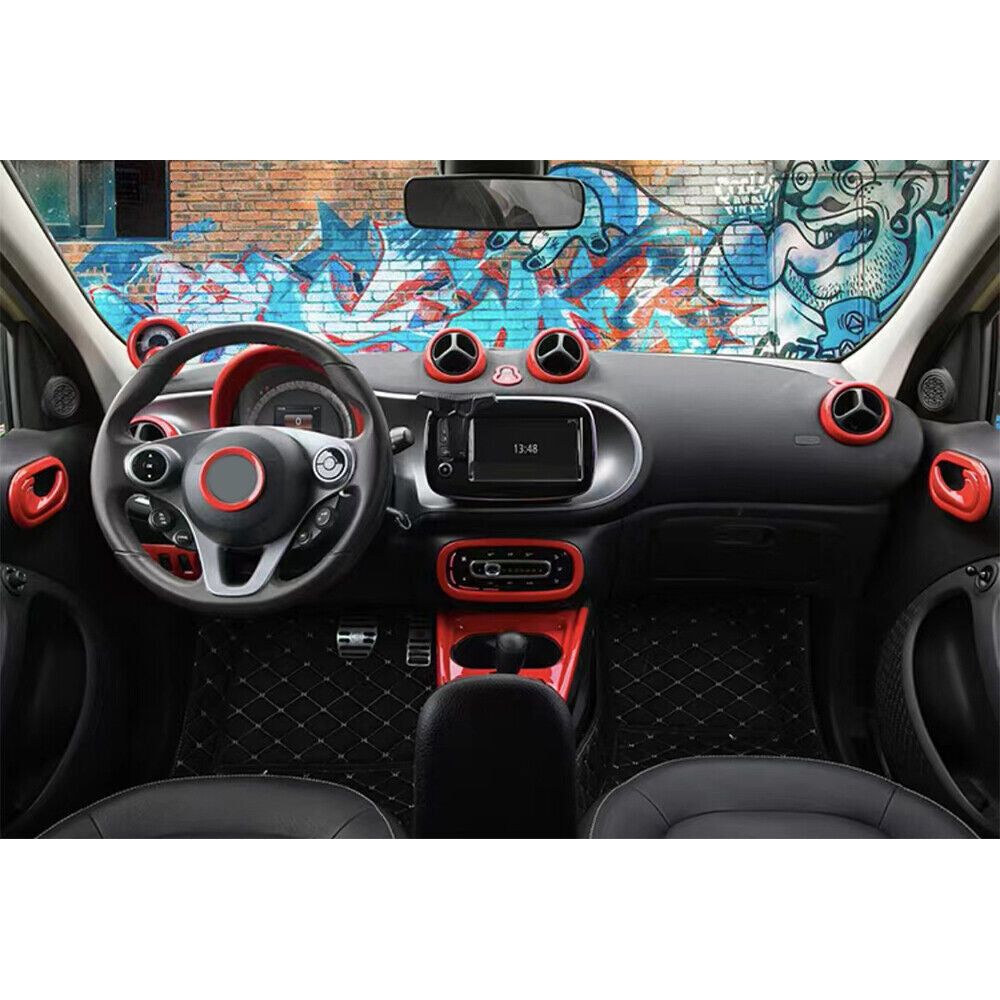 Mergency Light Switch Control Trim Fit for Mercedes-Benz for SMART 15-18 Bright Red