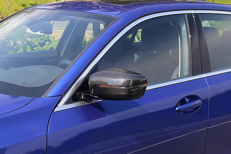 Rearview Mirror Exterior Cover Trim for BMW 3-Series G20 19-23 Carbon Fiber Look