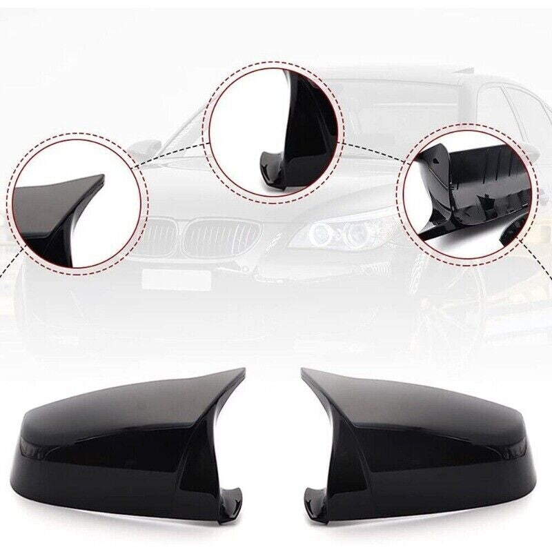 Glossy black mirror-finish protective case for BMW 5, 6, 7 series, E60, E63, LCI, F01, F06, F10, F12
