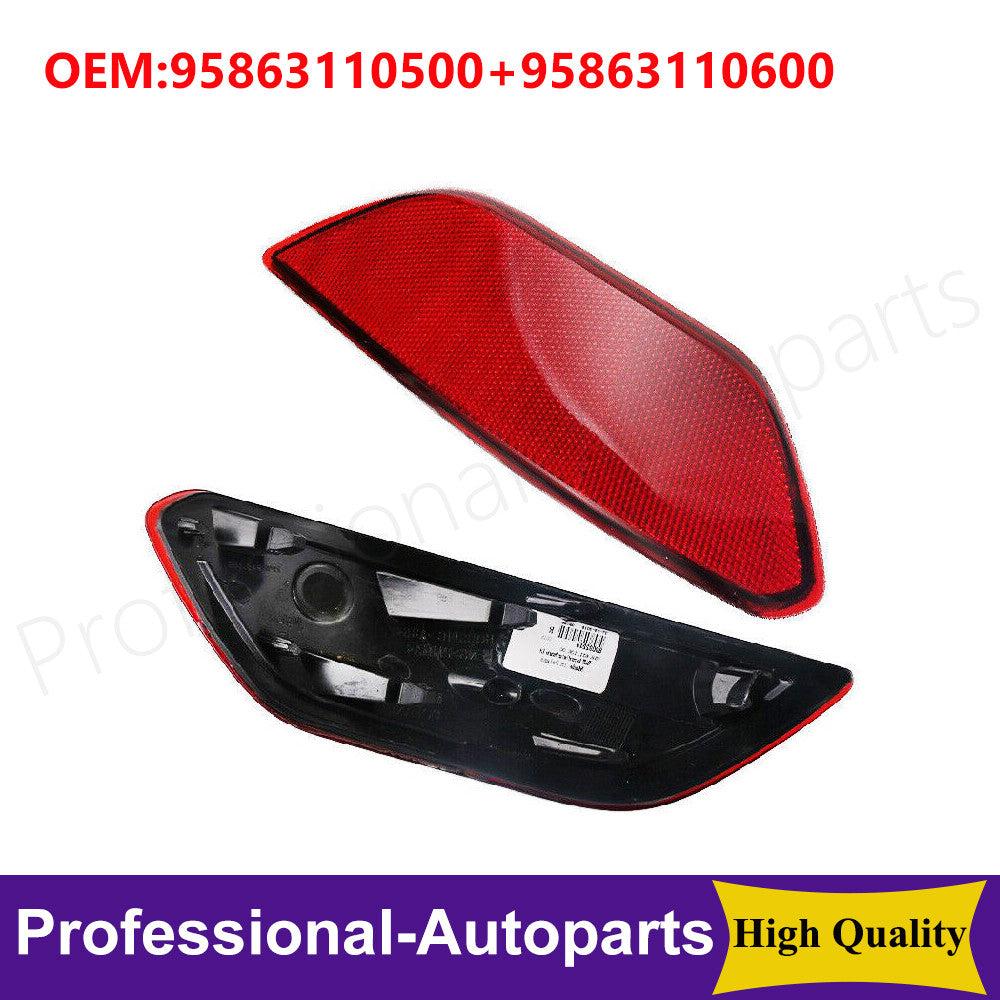 1 Pair Rear Red Bumper Trim Reflector Tail Lights for 2011-2014 for Porsche for Cayenne