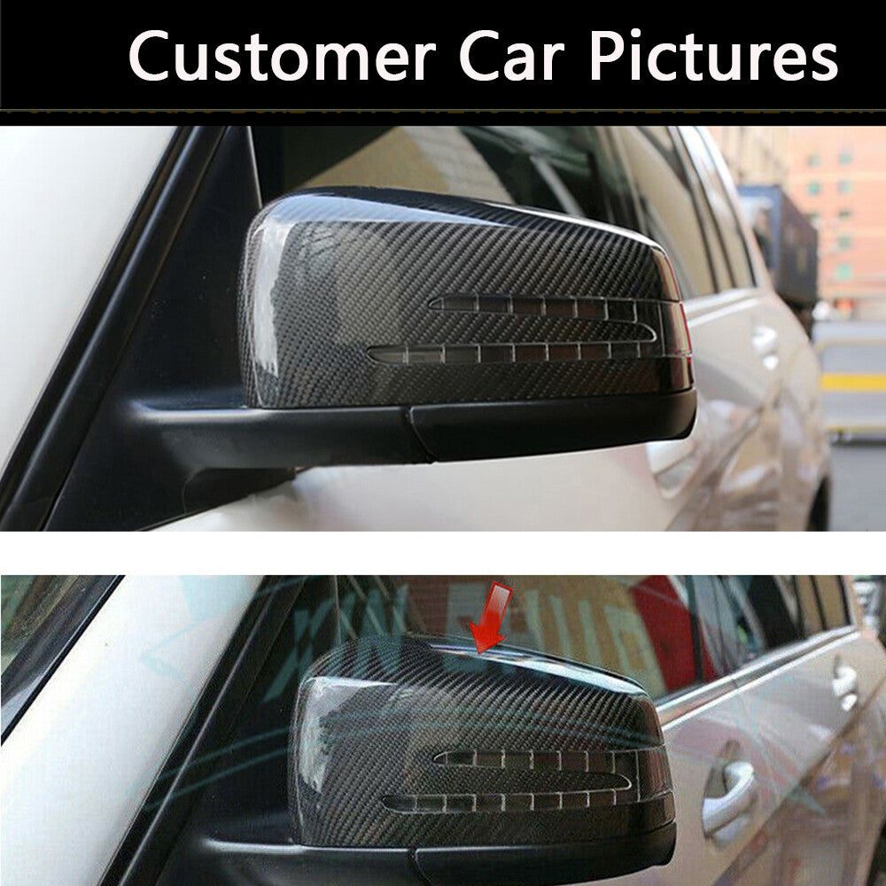 Rearview Side Mirror Cover Caps for Benz W176 W246 W204 W212 Carbon Fiber Look