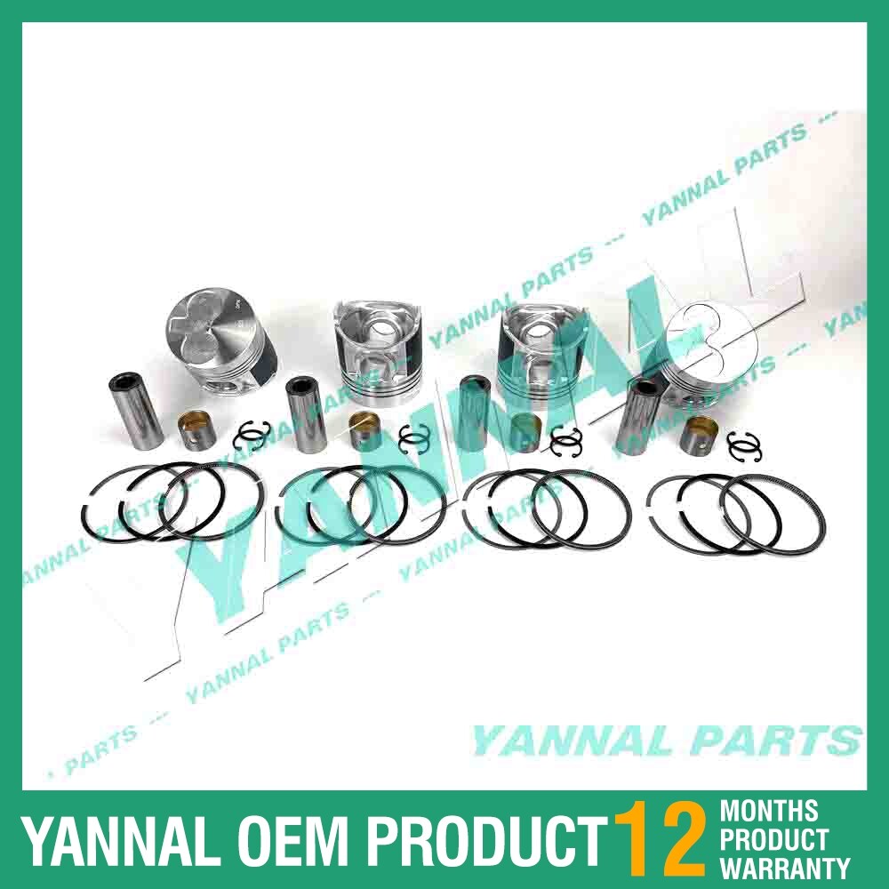 4-piece piston with piston rings + 0.5 mm for Shibaura N844 engine (oversized)