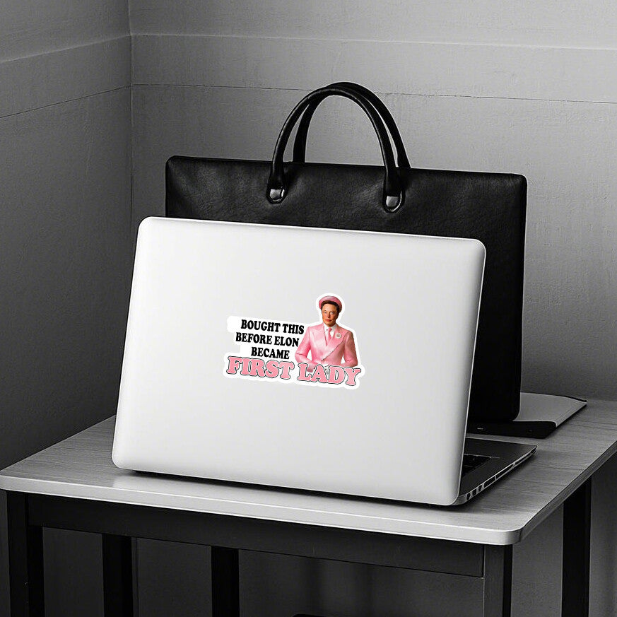 2pcs Bought This Before Elon Became First Lady Sticker Waterproof Funny Decal