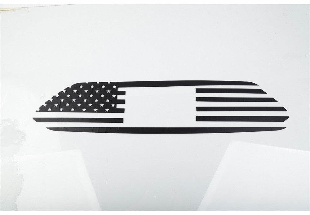 PVC Black US Flag Rear License Plate Decal Sticker Cover for Ford for Mustang 2015+