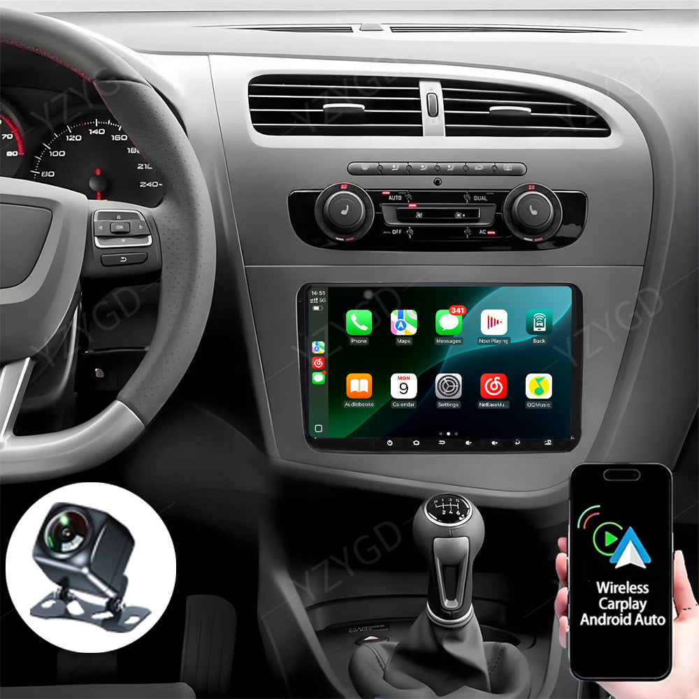 for SEAT Leon 2005-2012 Stereo Apple Carplay Car Radio Multimedia GPS DSP Screen
