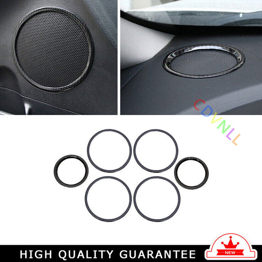 Inner Door Dashboard Speaker Ring Cover for Kia K3 2014-2018 Black Carbon Fiber