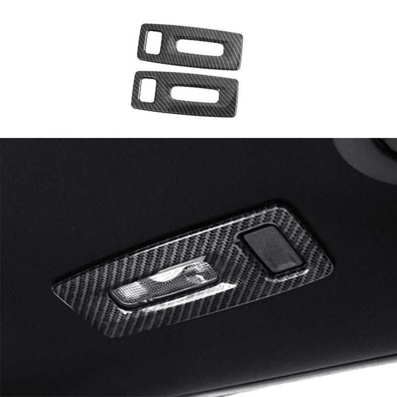 2x Carbon Fiber Rear Reading Light Cover Trim Black for Ford Explorer 2011-2019