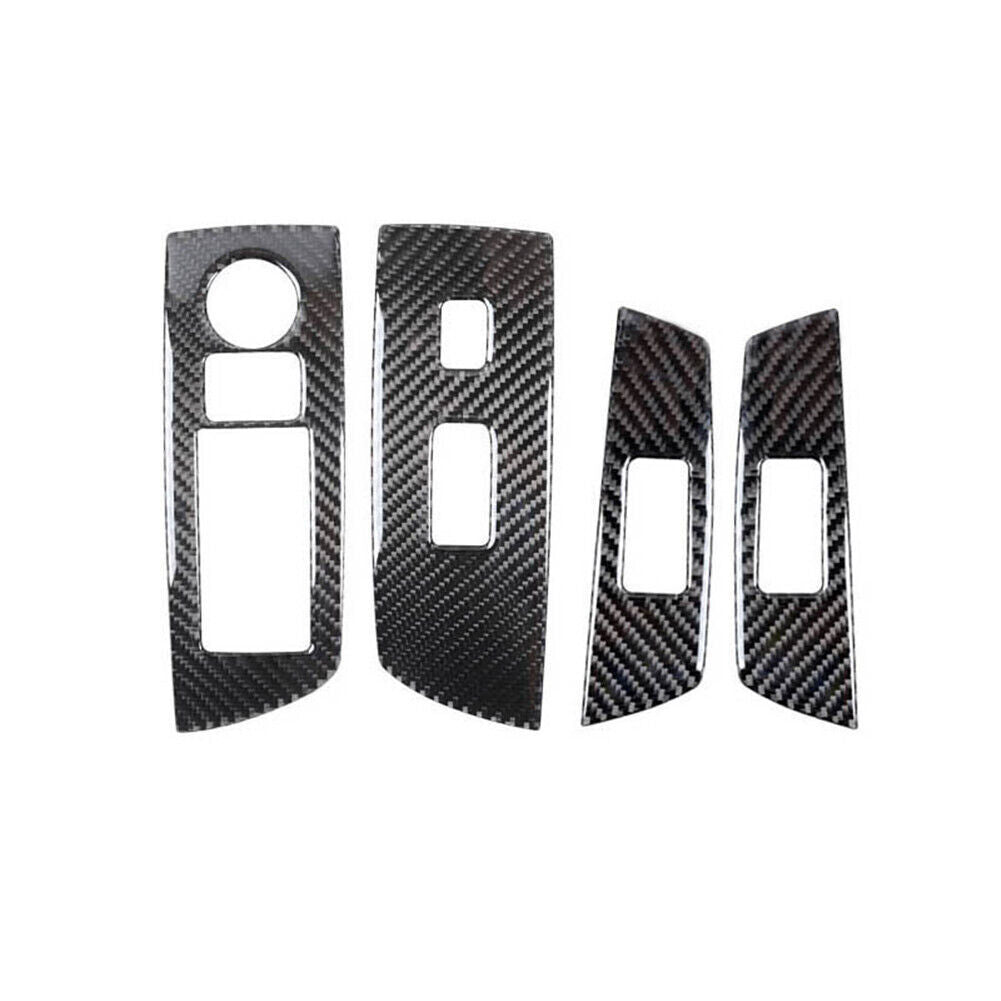 4PCS Carbon Fiber Interior Window Control Cover Trim for Mazda CX-9 Type B