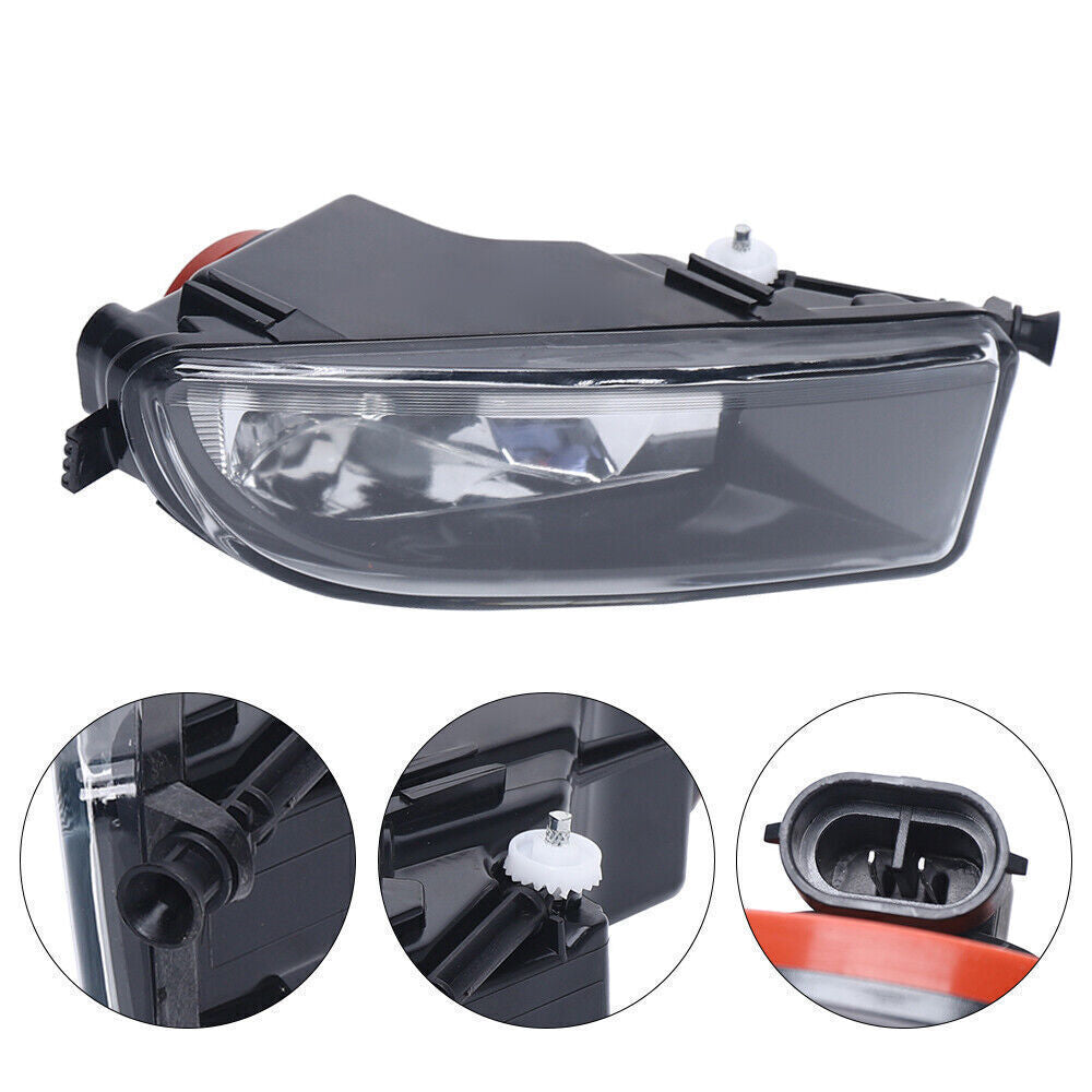 Pair Front Bumper Halogen Fog Light Lamp Clear Lens for VW Beetle 2012-2016