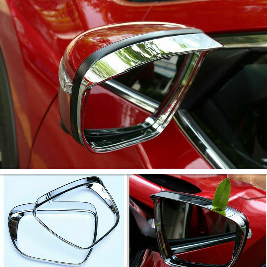 Chrome Side Rearview Mirror Cover Rain Eyebrow Trim For 2014-2020 for Nissan Rogue