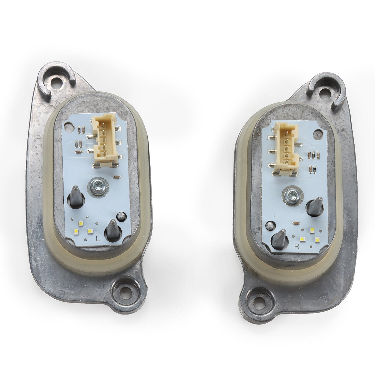 2-pack LED daytime running light (DRL) modules for Audi A3, S3, and RS3 (8V0998473B/8V0998474B).
