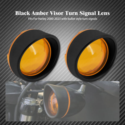 Visor Ring Turn Signal Amber Lens Cover Fit for Harley Dyna Softail Sportster XL