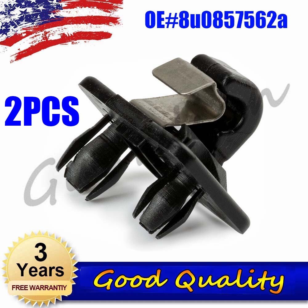 2PCS Black Sun Visor Gray Clip Holder Hook 8u0857562a for Audi S5 S4 A5 A4 TT Q5