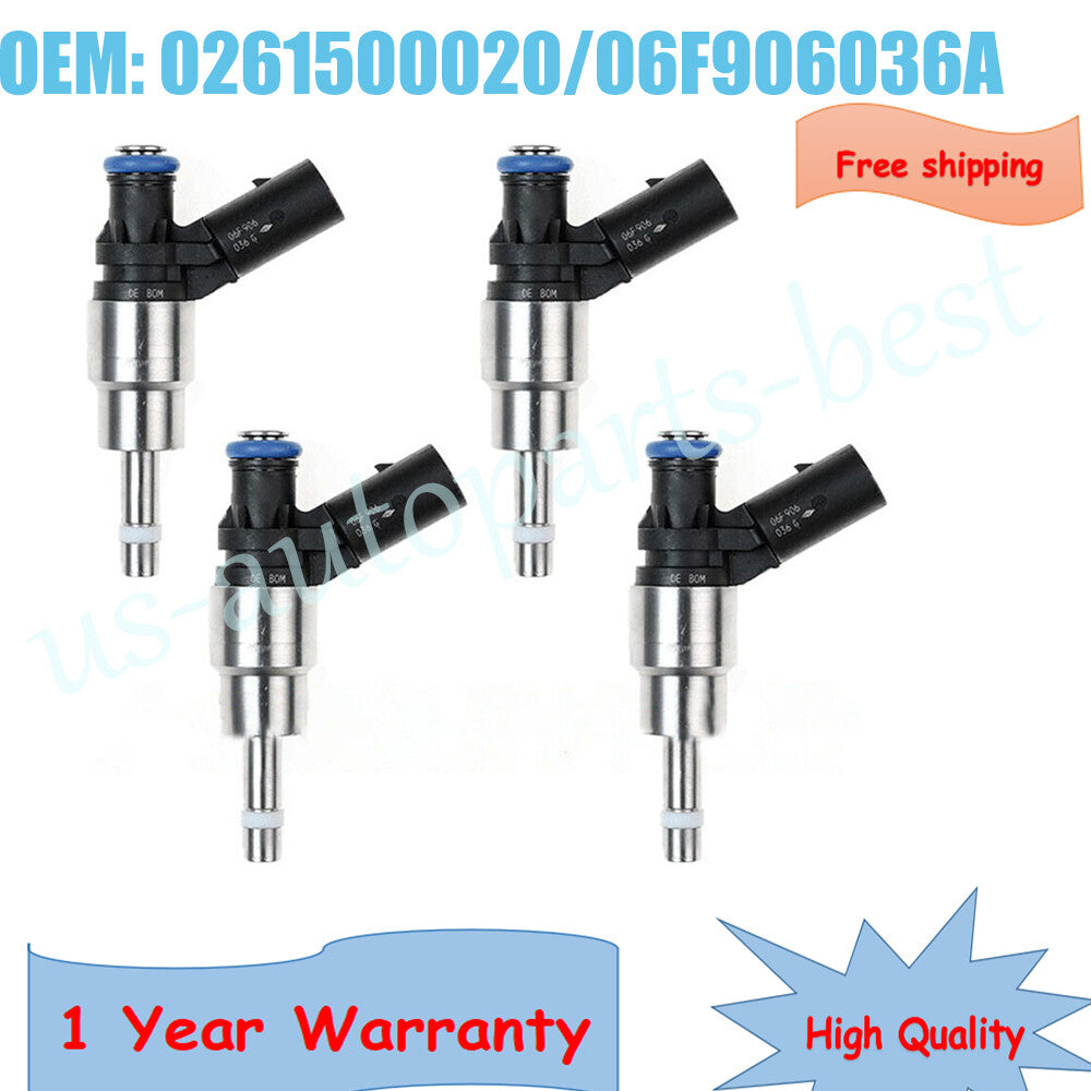 4 PCS New Fuel Injector for Audi S3 2.0L I4 Turbo for VW 2008 0261500020 06F906036A
