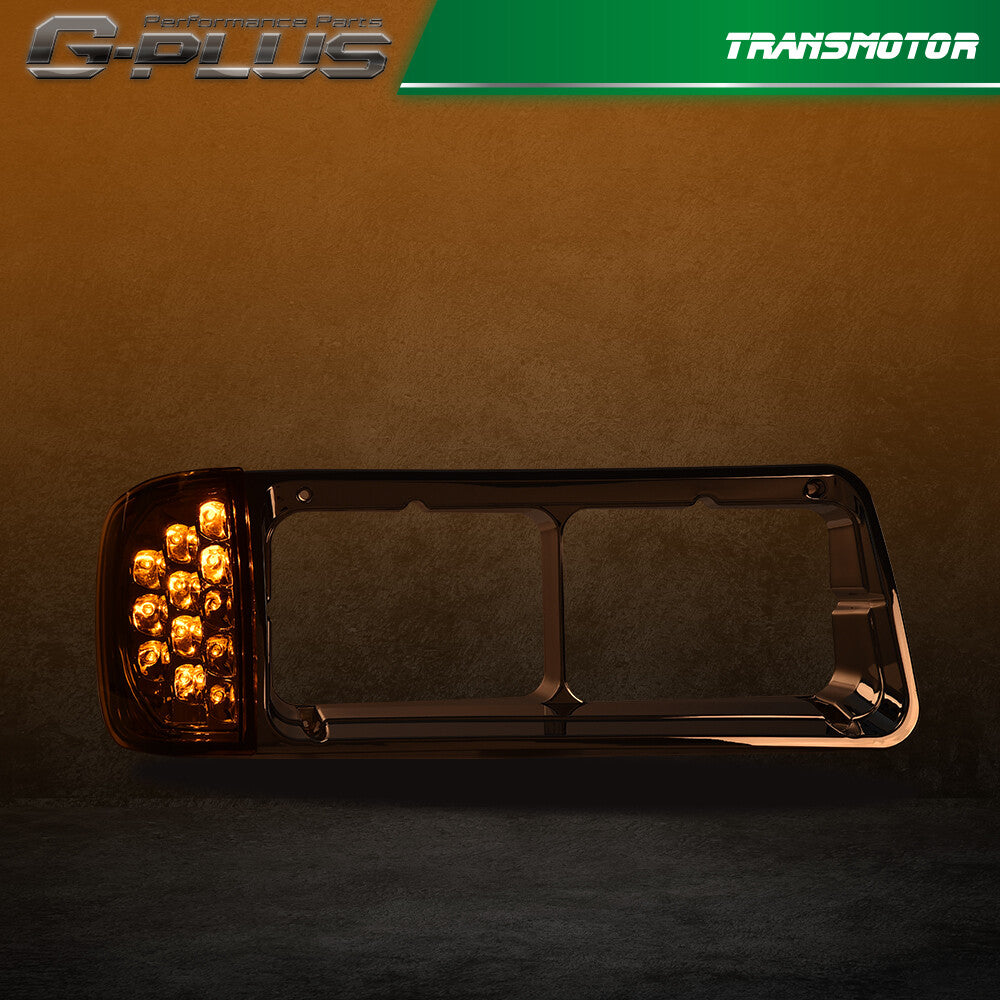Suitable for Freightliner FLD120 headlight bezels with LED turn signals (left +, right -).