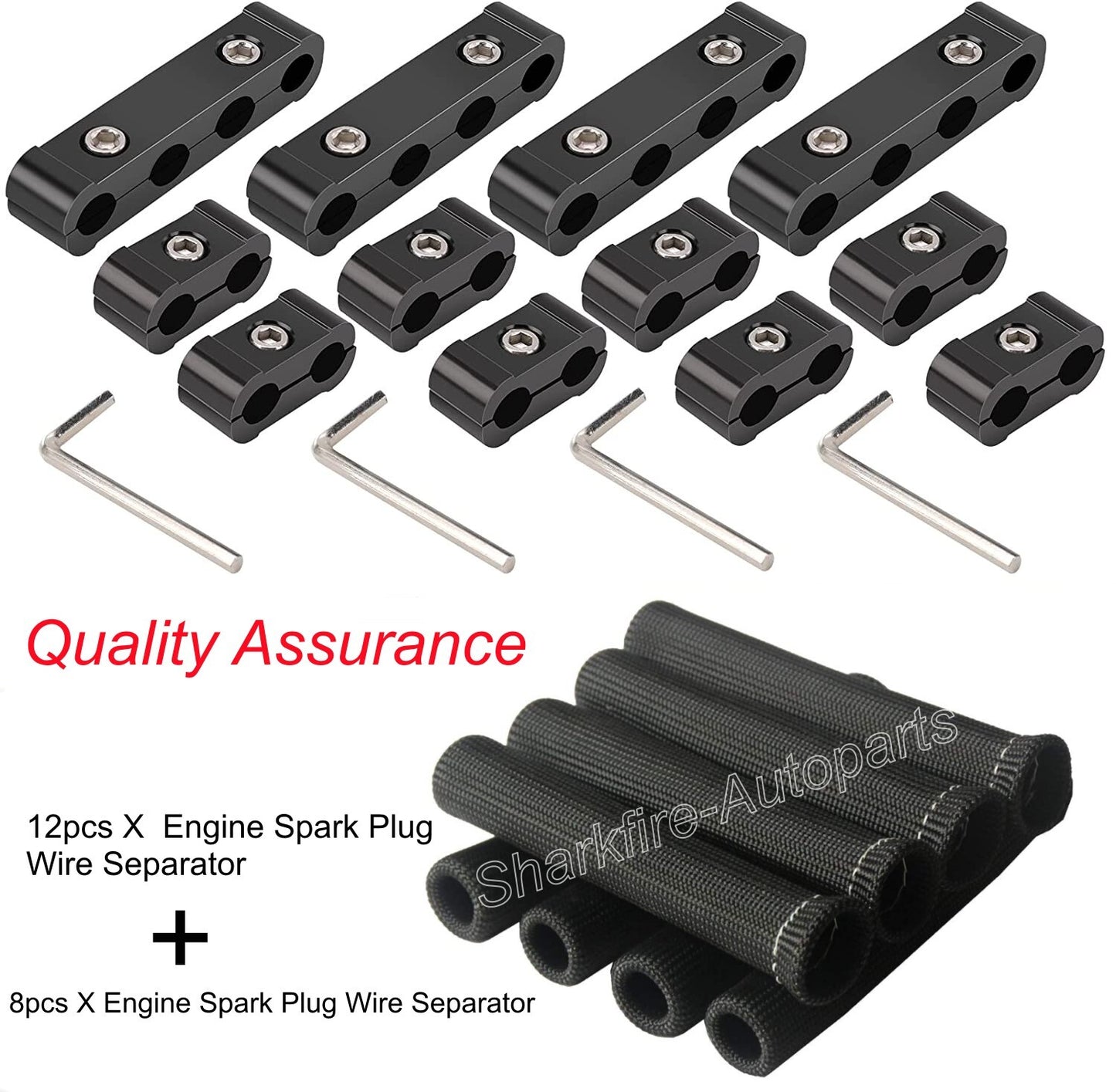 12X Engine Spark Plug Wire Splitter and 8X Spark Plug Wire Starter Protector