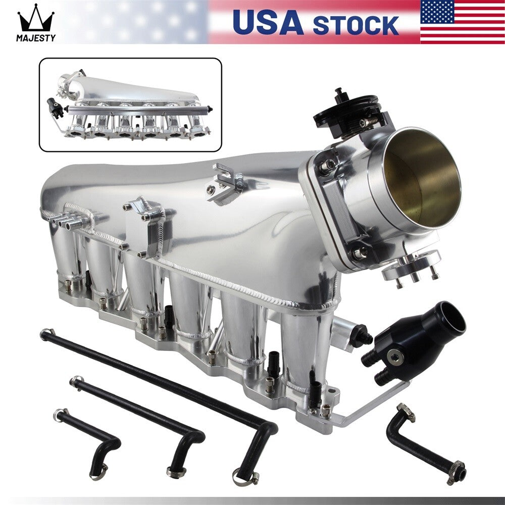 Intake Manifold Fuel Rail Throttle Body 90mm For Skyline R32 RB20DET 2.0L 89-94