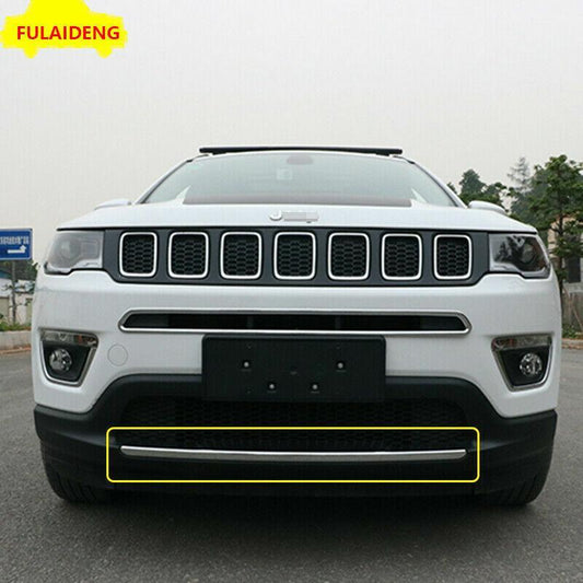 1X for Jeep Compass 17-2020 ABS Chrome Front Grille Bumper Protector Cover trim