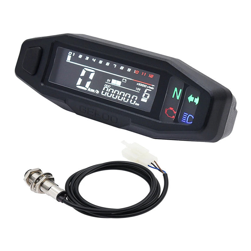 for Mini Motorcycle Speedometer Digital Speed Meter LED Tachometer Dashboard Display