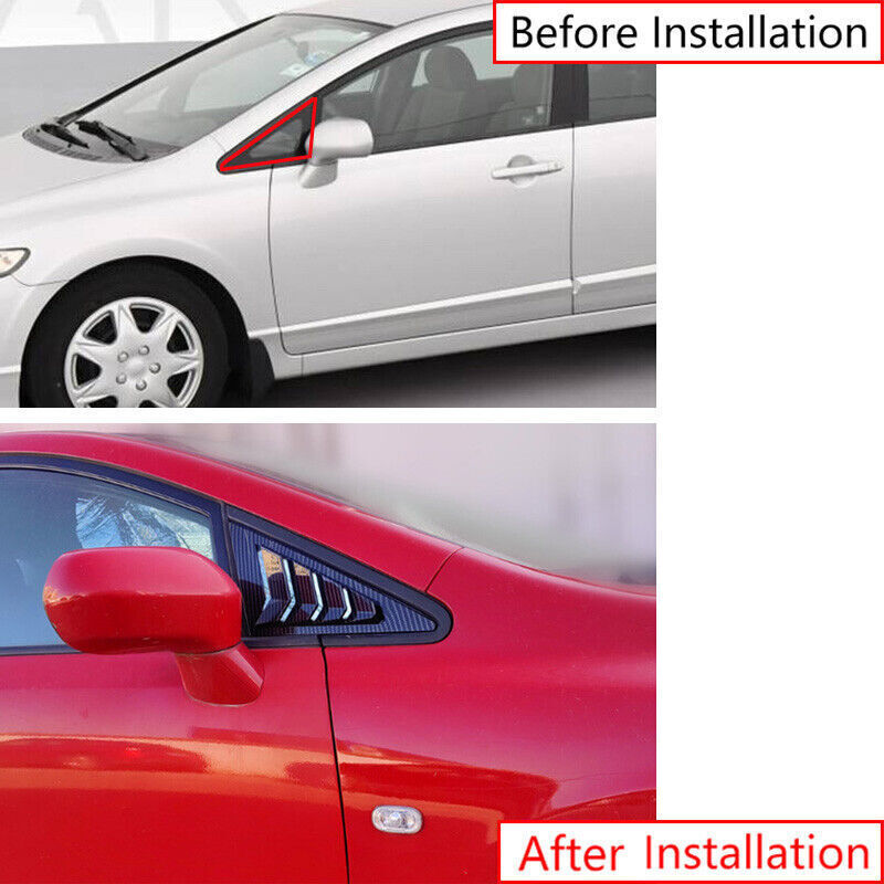 for Honda for Civic 2006-2011 Carbon Fiber Style A Pillar Front Triangle Panel Cover