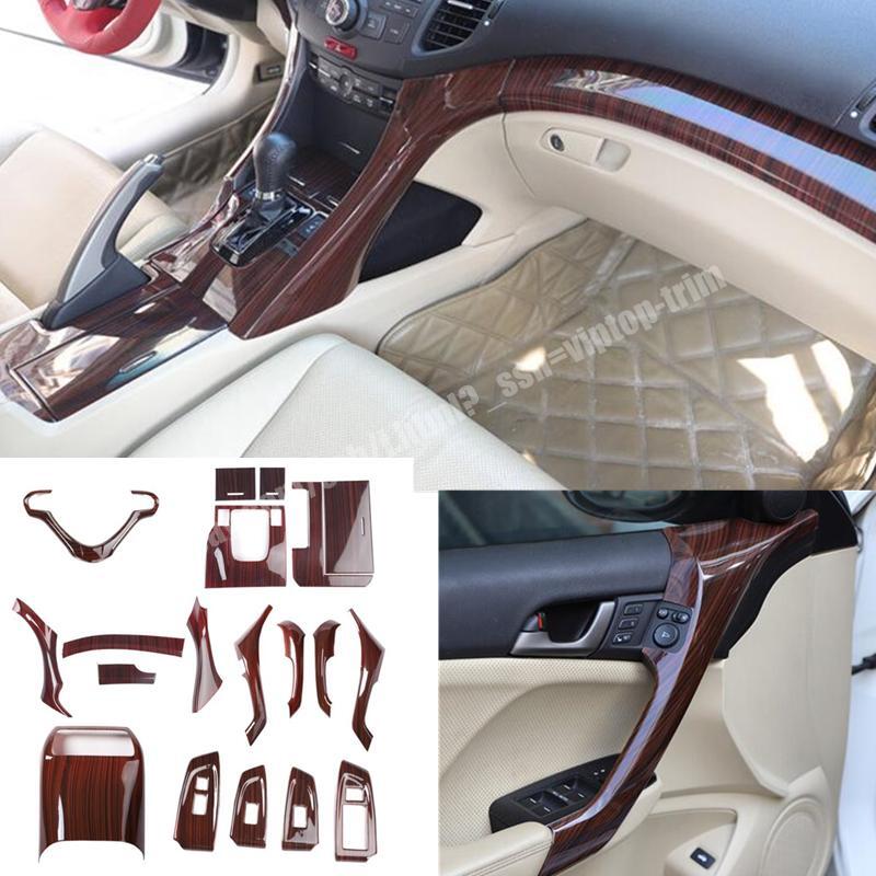 Peach Wood Grain Interior Full Set Decor Trim Panel Cover for Acura TSX 2009-14