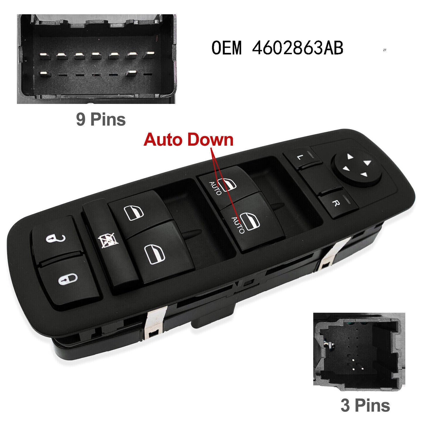 For 2008-2015 for Chrysler Town Country, 2008-18 for Dodge Grand Caravan Window Switch