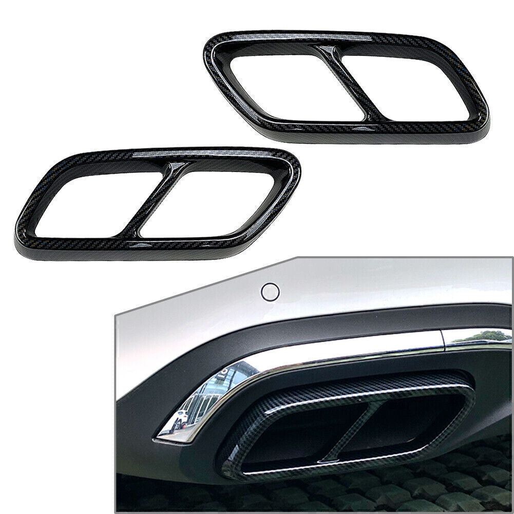 Carbon Rear Exhaust Muffler Tail Pipe Cover Trim for Mercedes-Benz C-Class W20