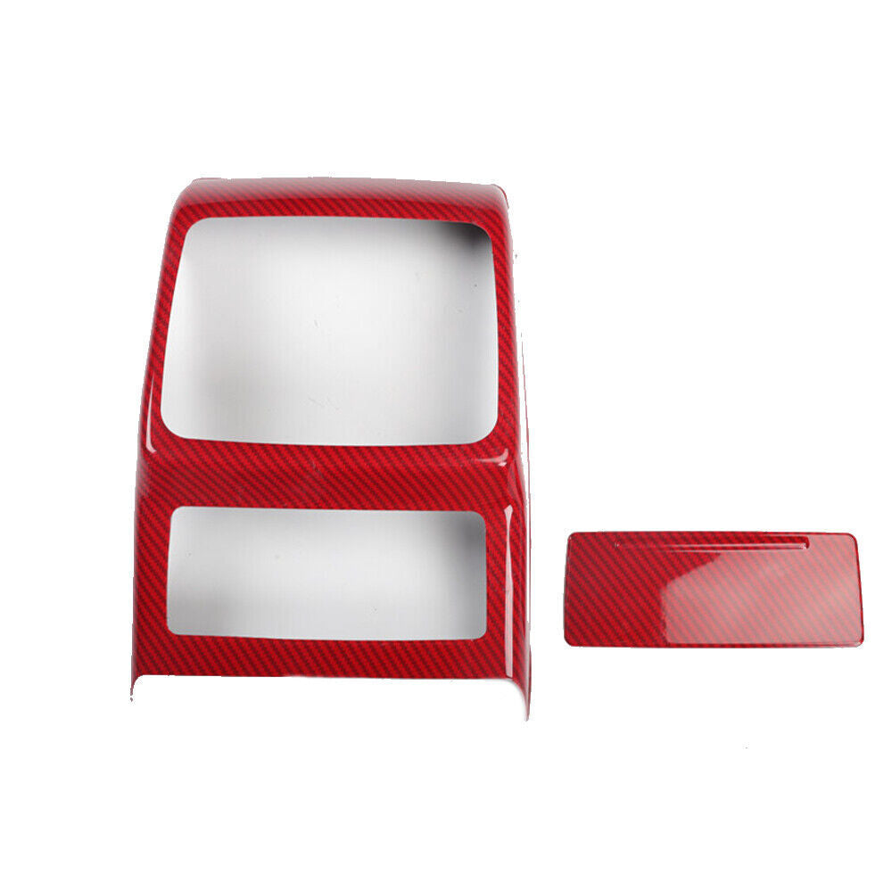 Car Rear Air Outlet Vent Frame Trim 2PCS for Audi A4L 2017-2019 Red Carbon Fiber