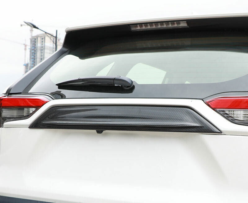 for Toyota RAV4 2019-2023 Carbon Fiber Tailgate Trunk Lid Panel Cover Trim ABS