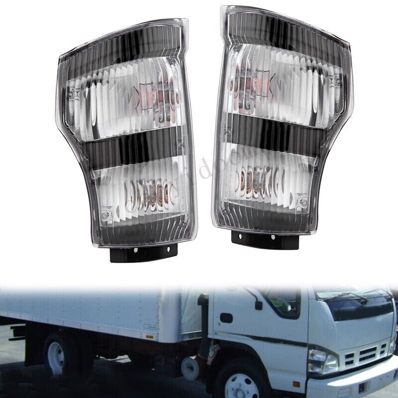 Pair Front Corner Indicator Light Lamp Left+Right For 2004-2009 for Isuzu Truck N