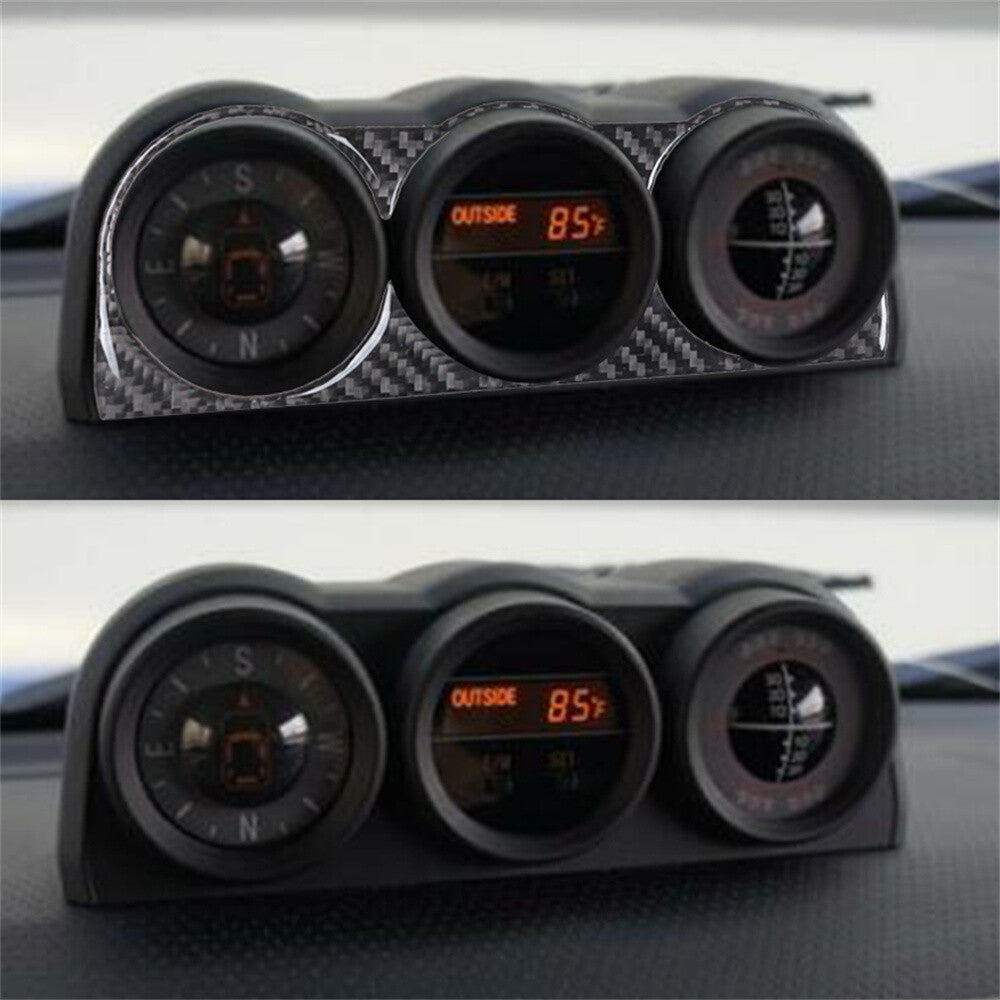 Carbon Fiber Center Console Compass Panel Cover For Toyot@ FJ Cruiser 2007-2021