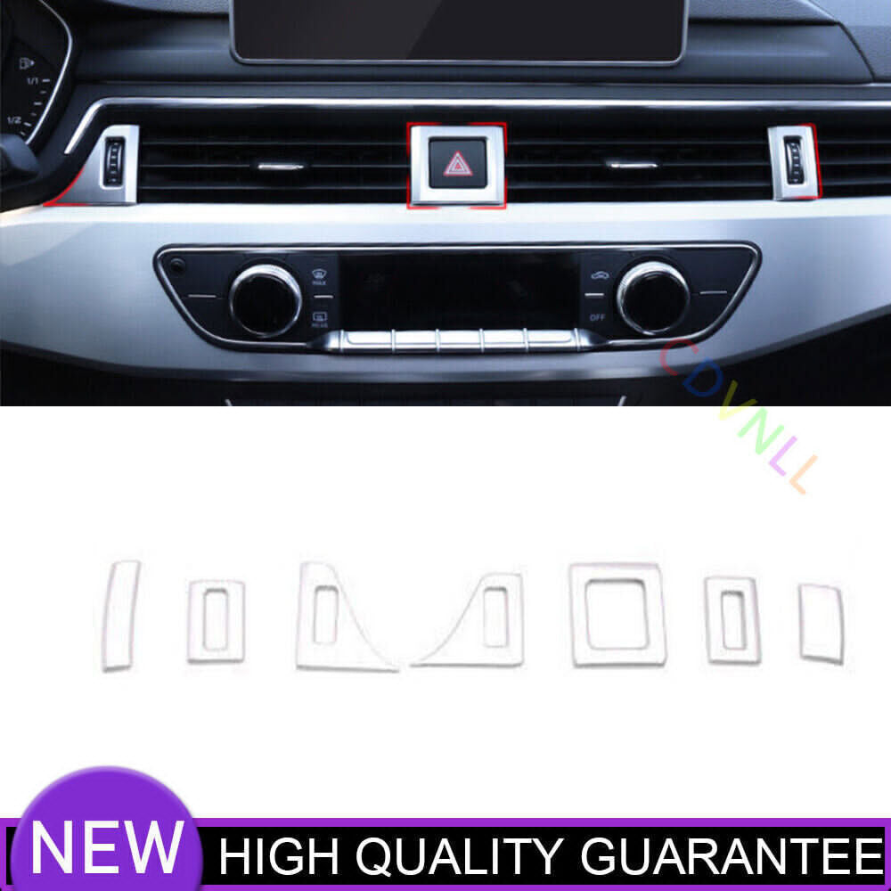 Fit for Audi A4 A5 2017-24 Matte Silver Center Console Dashboard Frame Decor 7P