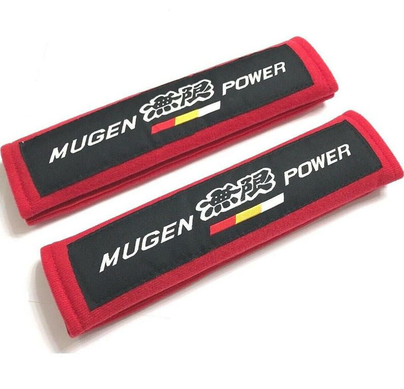 Blue carbon Mugen seatbelt cover and shoulder strap pad for Honda for Acura