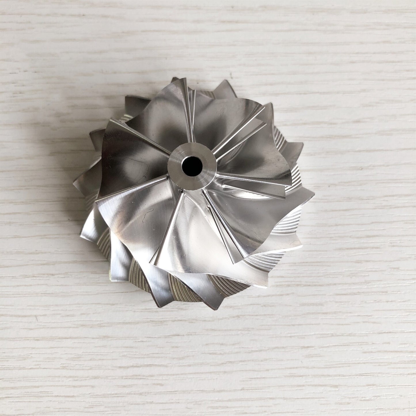 K16 54.64/71.00 mm 7+7 Blade Turbine Billet Compressor Wheel Cutting: 6.0