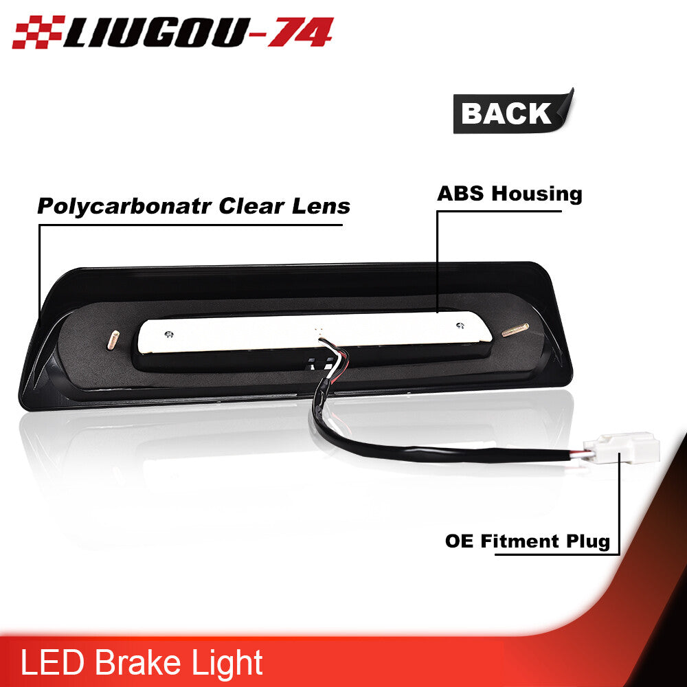 Suitable for 2007-2018 for Toyota TUNDRA 3RD third brake light/racing light, black/clear.