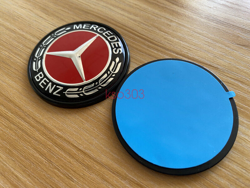 Black and red hat flat badge (adhesive) for Mercedes-Benz Aces ML CLS Class