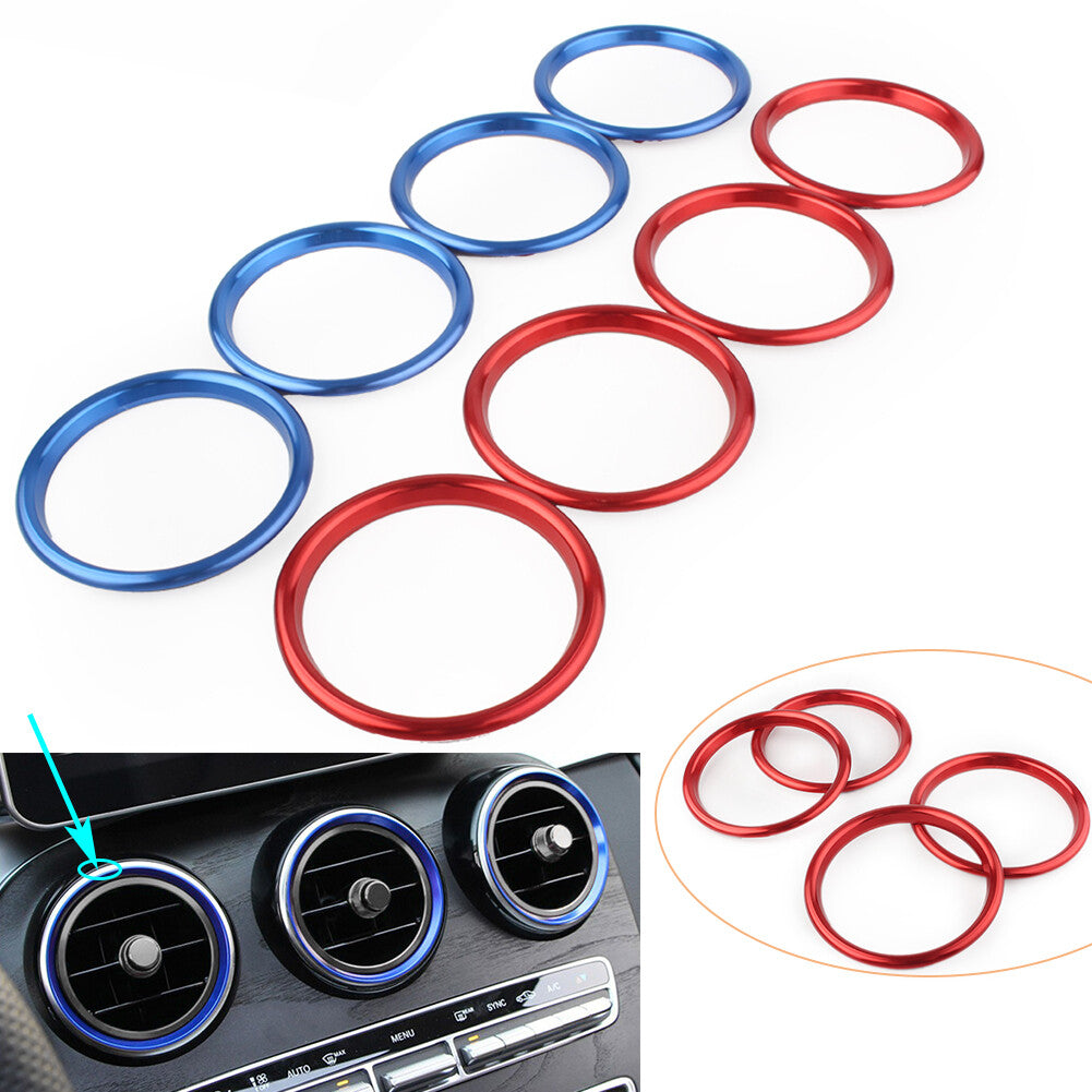 4x Interior Dashboard Air Vent Outlet Ring Cover Trim Fit for Audi A3/S3 Q2L 2012-19