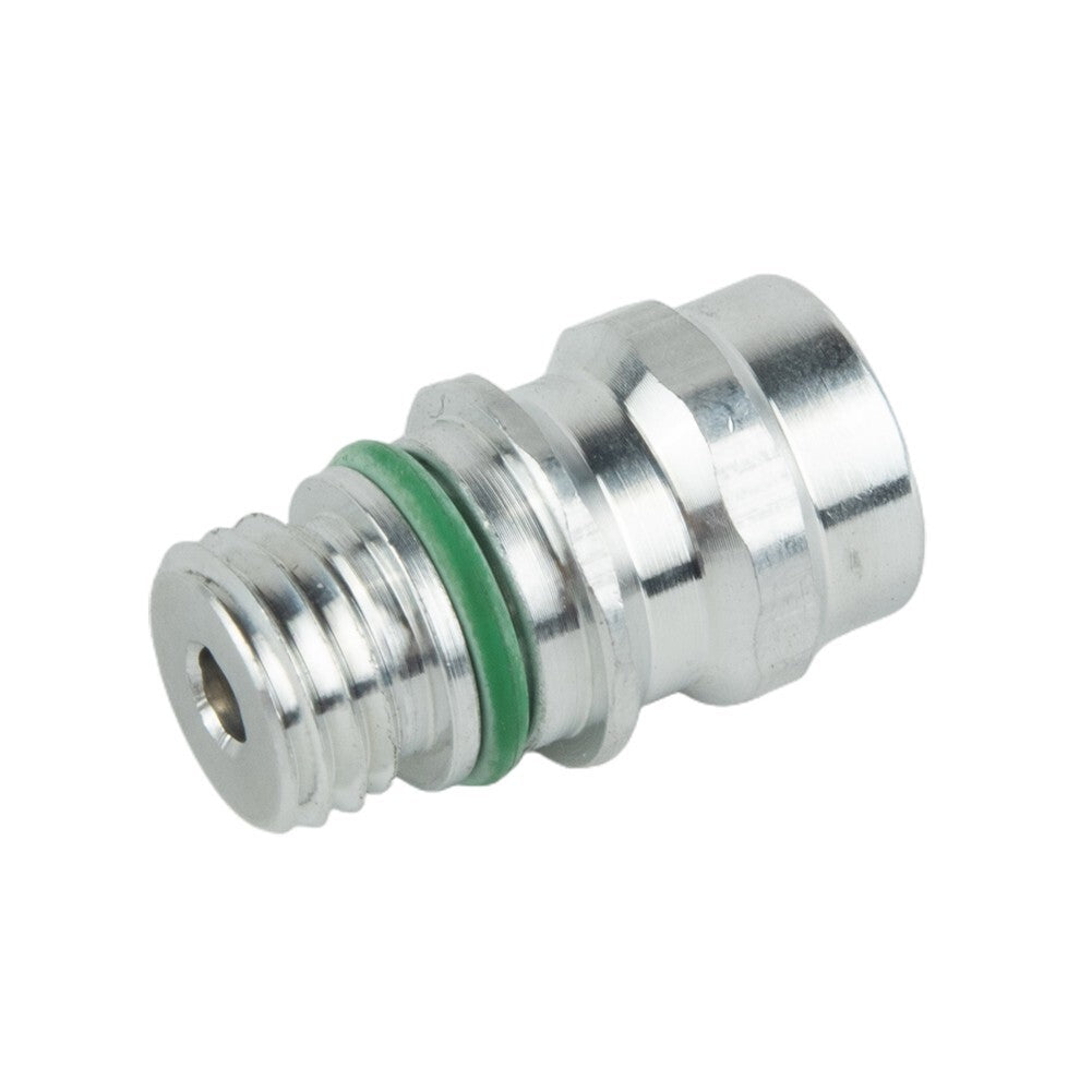 A/C Service Valve High Side R-134a Port Adapter with Replaceable Valve Cores