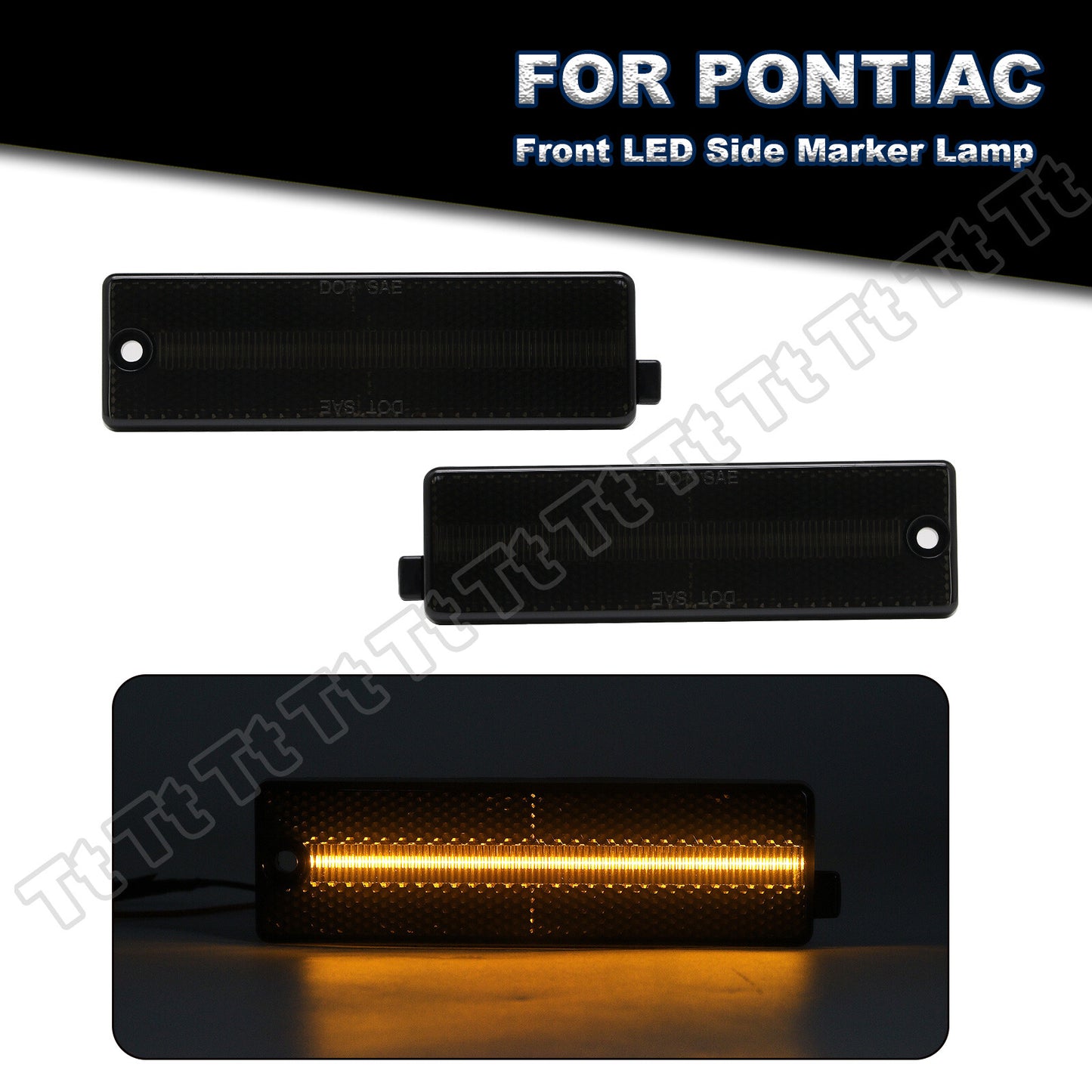 Smoked lens LED front marker light for 1998-2002 for Pontiac Firebird Trans Am