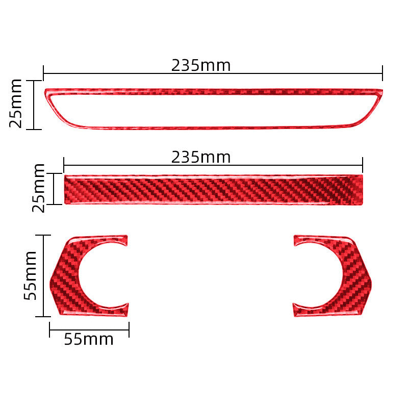 Red Carbon Fiber Air Conditioner Controller Cover Trim for Mazda CX-9 2016-2022