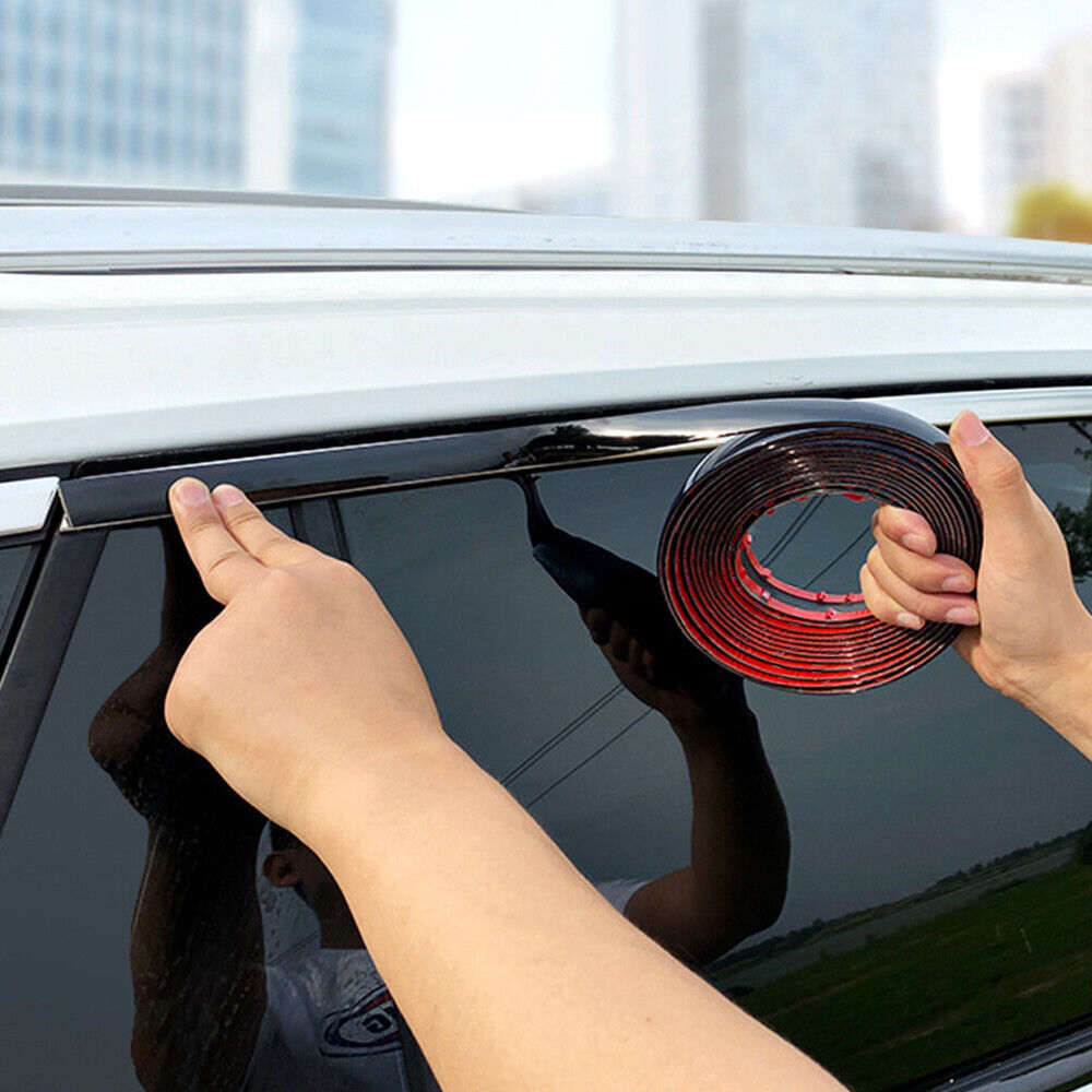 Car Side Door Chrome Strip Bumper Protection Trim Tape Sticker Universal