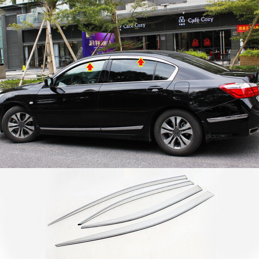 for Honda Accord 2014-2017 silver Window Visors Sun Rain Guard Vent Deflectors