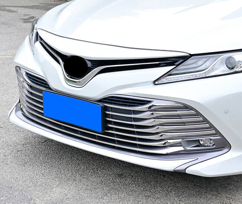 for Toyota for Camry 2018-2020 Chrome Car Front Lower Mesh Grille Grill Strip Trims