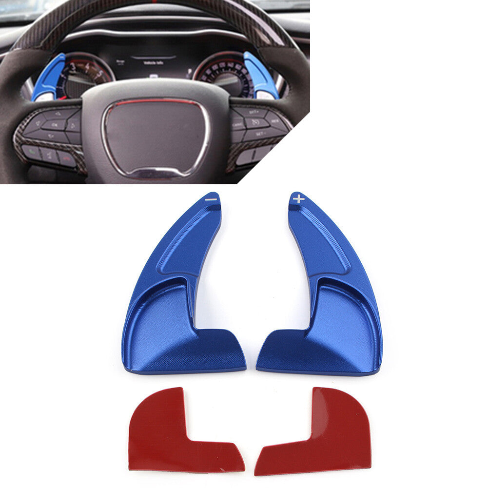 Steering Wheel Shift Paddle Shifter Extension Fit for Dodge for Jeep for Chrysler Blue 2PCS