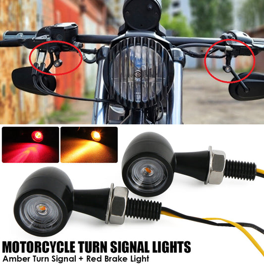 Universal Motorcycle for Mini Turn Signal Flashing Brake Light for Bobber Cafe Racer
