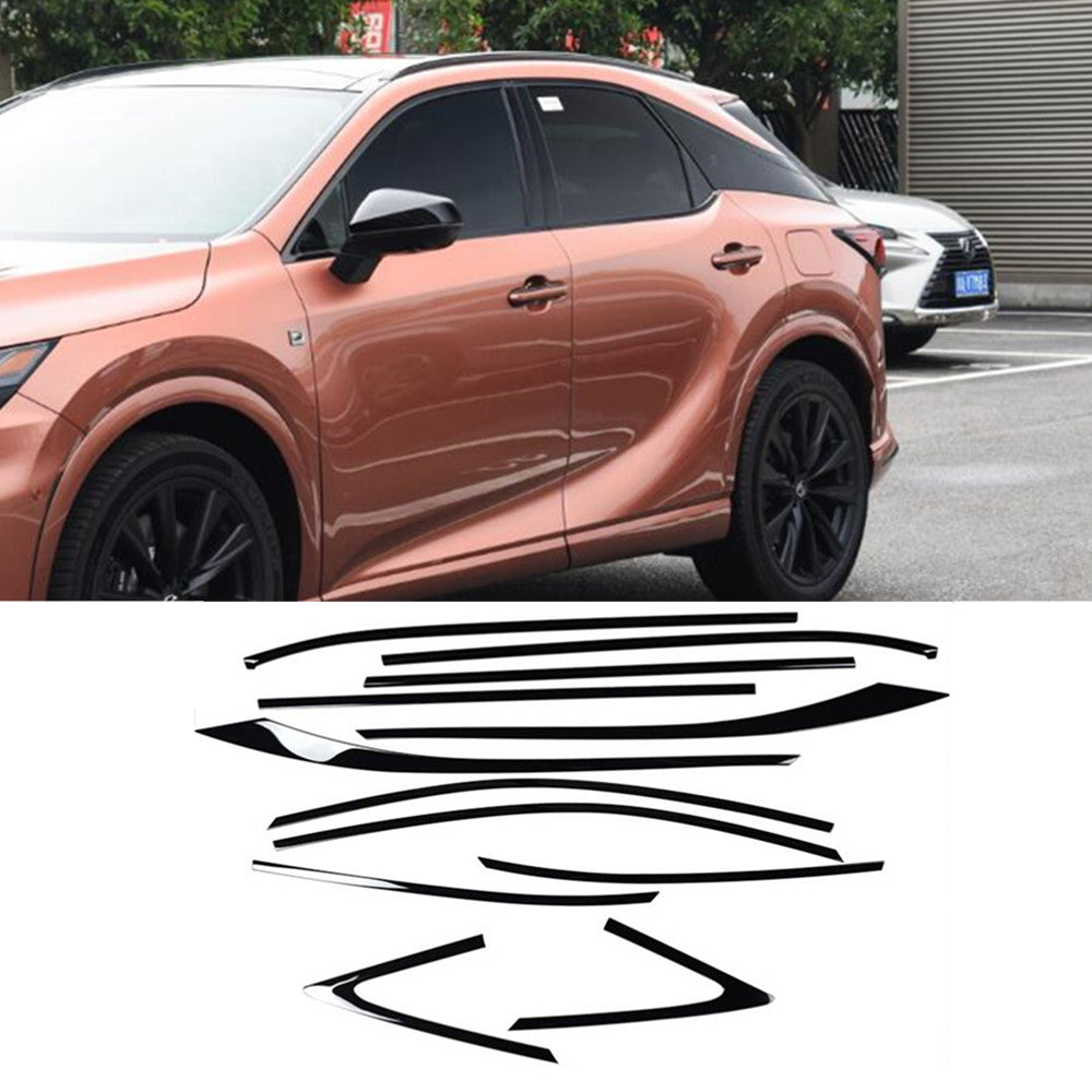 Black Window Frame Strip Cover Accessories for Lexus RX 350H 450h 500H 2023-2024